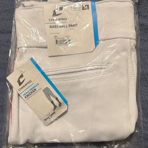 Champro White Baseball Pants with Red Piping for Kids